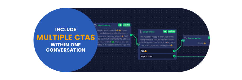 multiple ctas within chatbot chatbots for lead generation 9 Creative Ways to Use Chatbots for Lead Generation in B2B