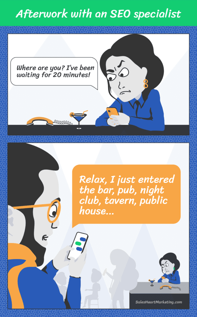 Afterwork-SalesHeartMarketing-original-cartoon-by-Leadoo-Marketing-Technologies