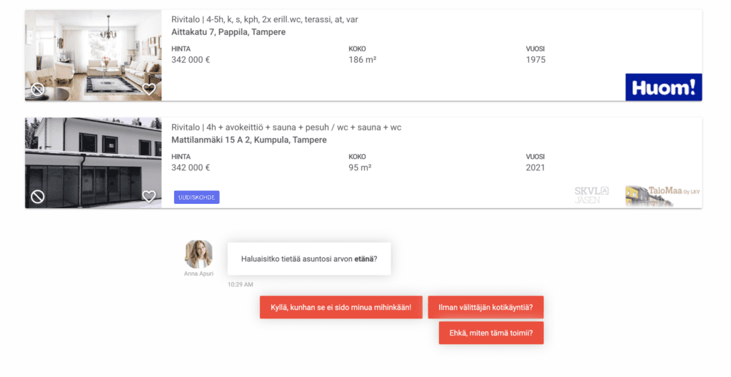 How Finland's biggest real estate platform boosts home sales with chatbots