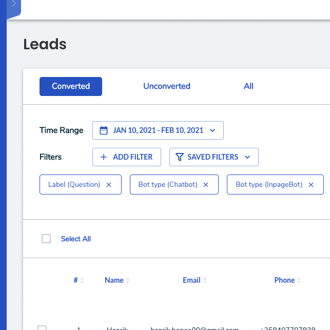 leadoo lead filter 2.0 leadoo bots New Era of Leadoo Chatbots, Conversions & Lead Generation Websites