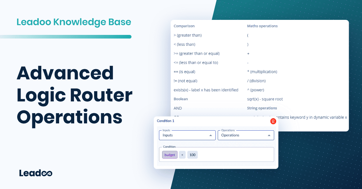 Cheat sheet: Advanced Logic Router Operations | Leadoo