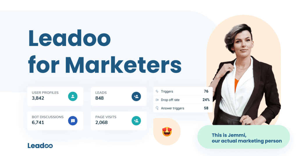 Use cases Marketeers Featured Leadoo Settings, Styles & Trigger rules (Chatbot & Inpagebot)