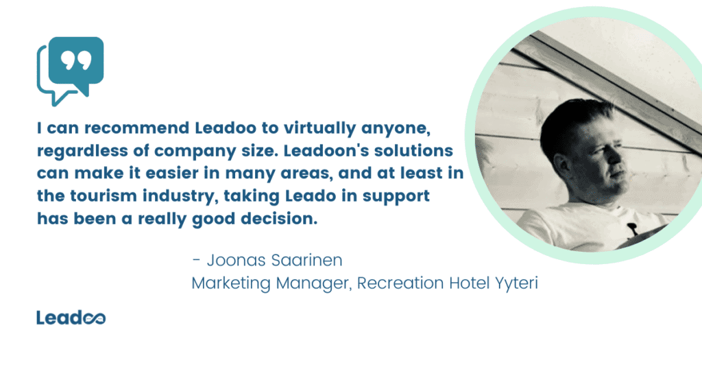 Double the leads with leadoo Joonas Saarinen quote