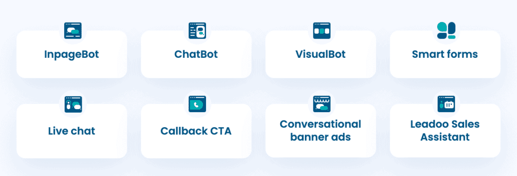 Leadoo Conversion Kit Chatbot InpageBot VisualBot tools