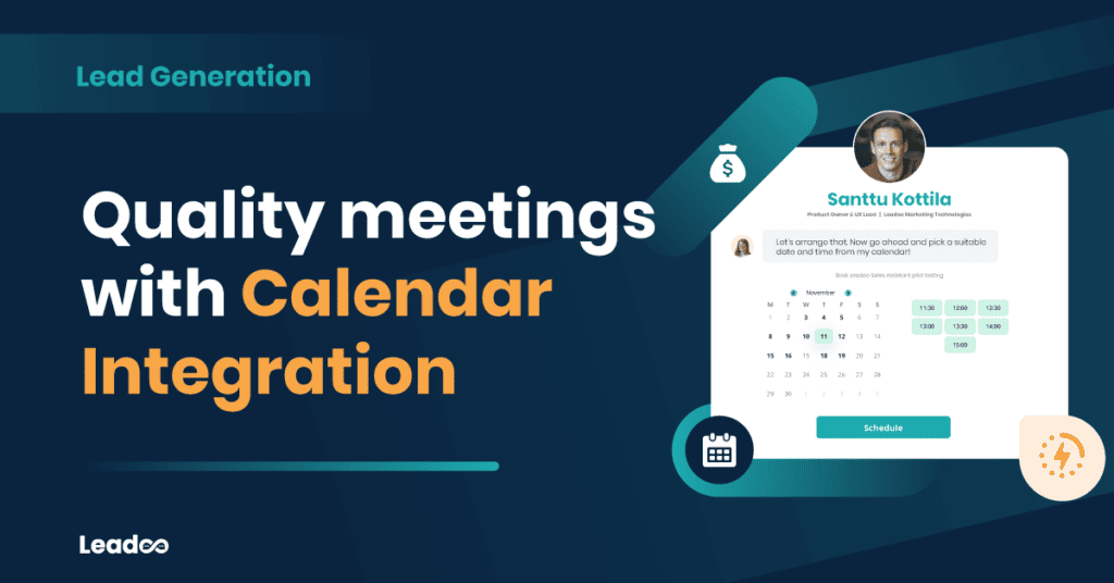 lead generation calendar leadoo 1 conversions Get quality meetings with Calendar Integration