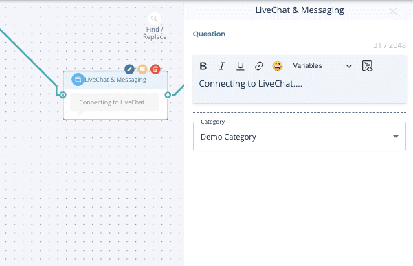 Leadoo nodes LiveChat Visual Bot Builder (Nodes Explained)