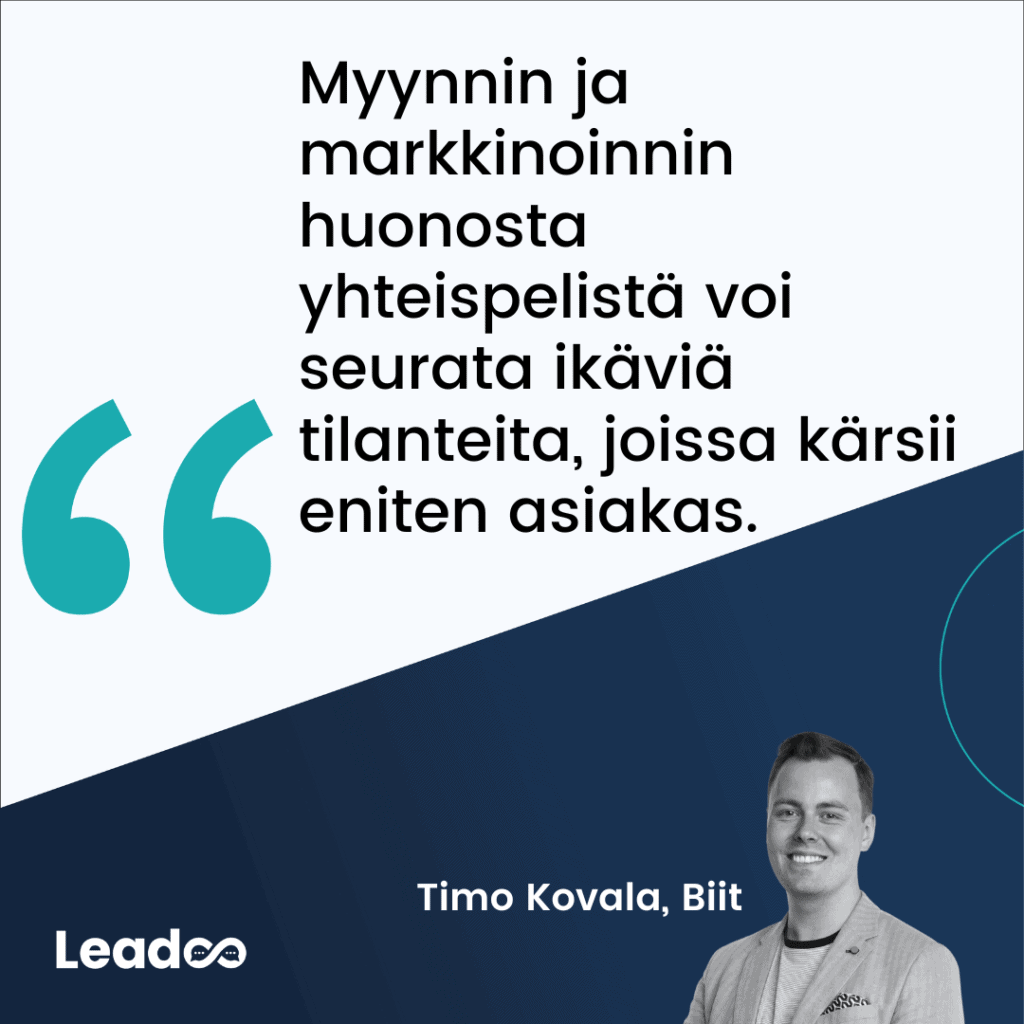 Copy of Meet Leadooer 11 quote 2 markkinointi Miksi myynnin ja markkinoinnin yhteispeli on tärkeää - haastattelussa Timo Kovala