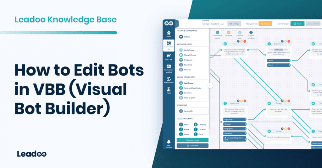 Edit bots in Visual bot builder How to set up links in Leadoo Bots