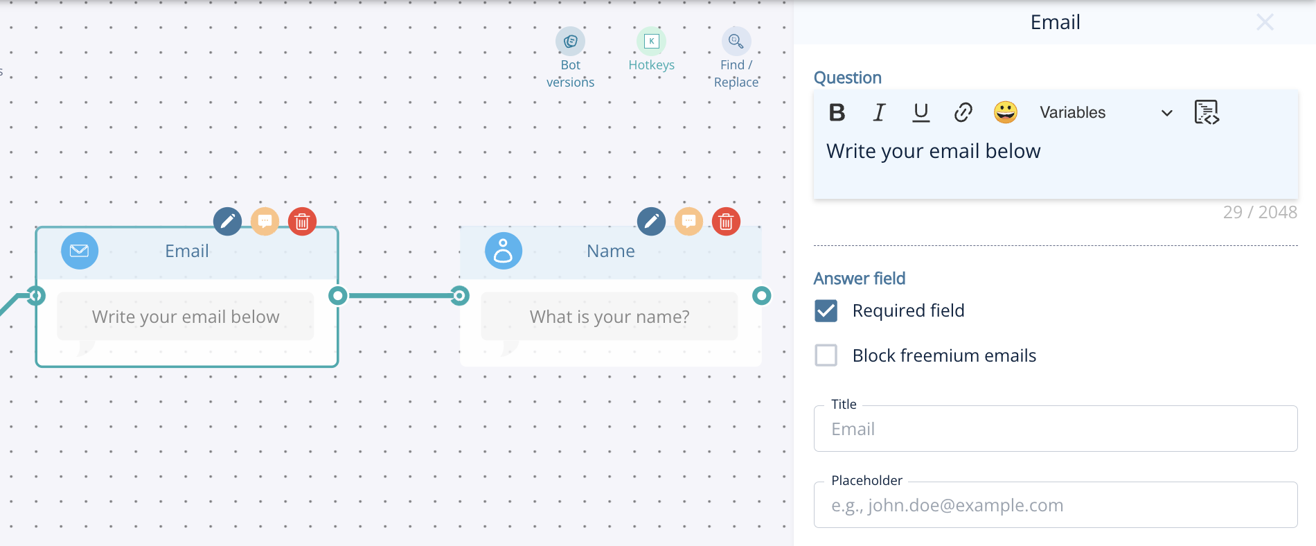 Screen Shot 2024 10 25 at 12.10.52 PM Visual Bot Builder : Bot Editor Nodes Explained