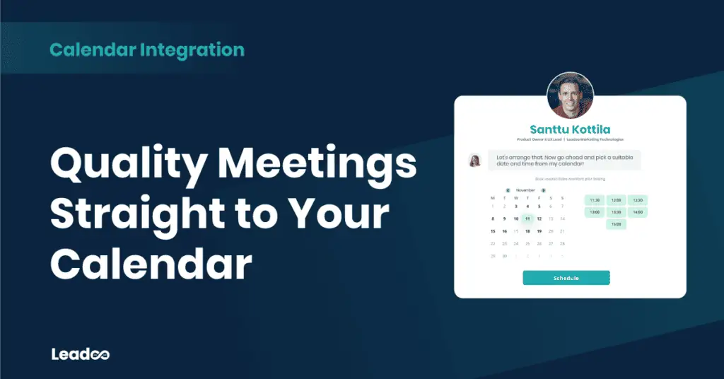 Calendar integration Leadoo Multiply Your Leads with the Price Calculator Bot