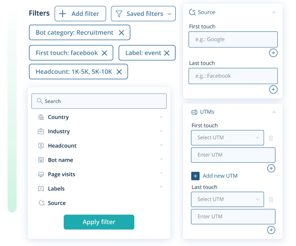 Measure campaign efficiency with the filtering options
