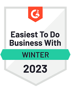 G2 Easiest to do Business with Winter 2023 Chatbots & Conversational Marketing