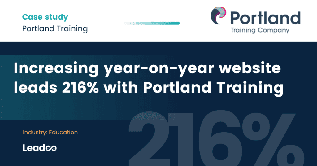 Portland Training 1 Portland Training Increasing year-on-year website leads 216% with Portland Training