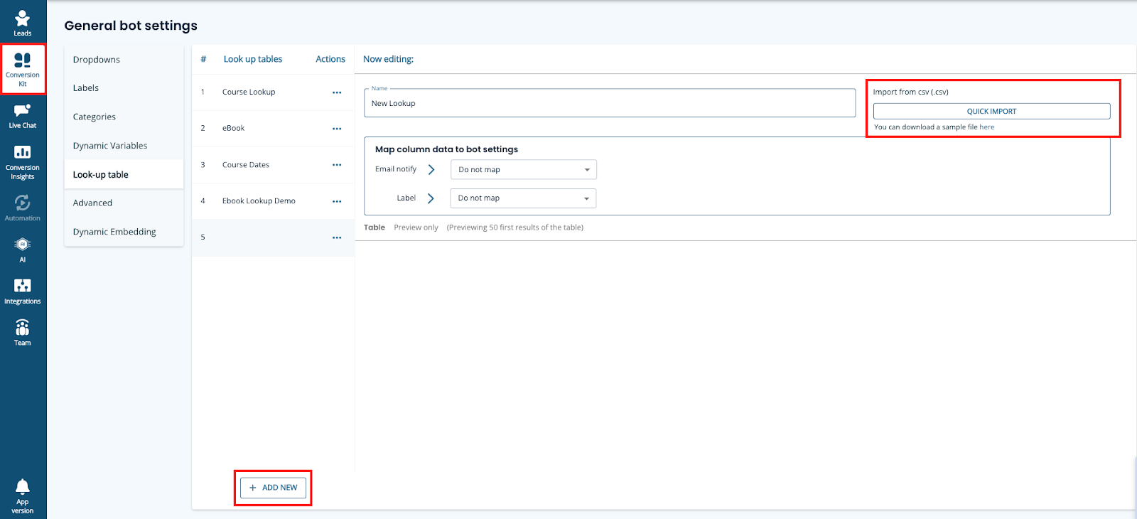 Lookup table Lookup Using Leadoo's Lookup tool to pull information from table