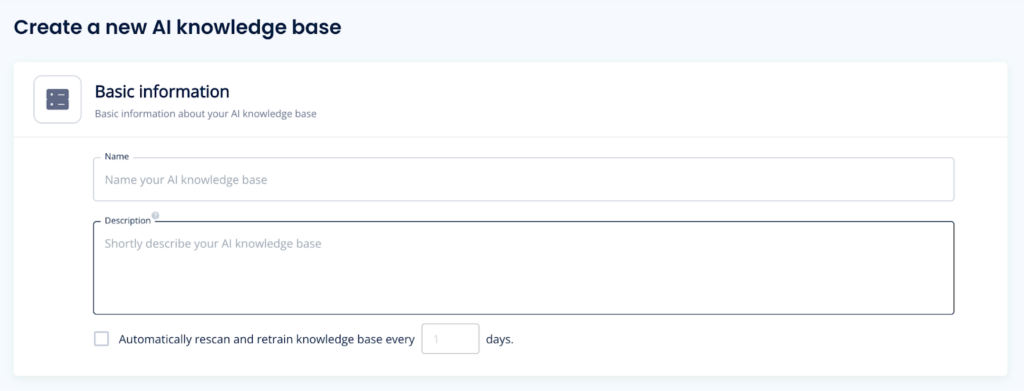 Create a new AI knowledge base Leadoo ai Leadoo AI: What is a Knowledge Base and How to Build One