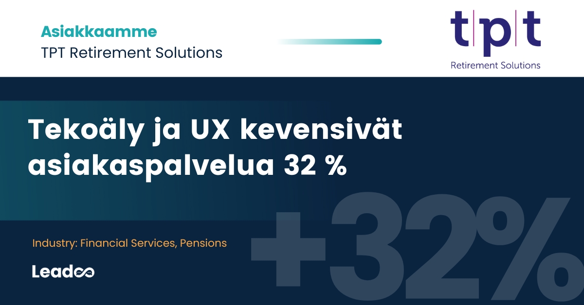 Käyttäjäkokemuksen parantaminen ja tekoälyn käyttö vähensivät asiakaspalveluun tulevia yhteydenottoja 32 %