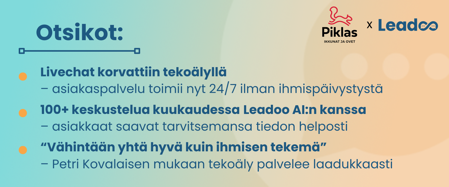 Piklas x Leadoo: Leadoo AI apuna asiakaspalvelussa 2 FIN Piklas Case Study Header Piklas x Leadoo: Leadoo AI apuna asiakaspalvelussa