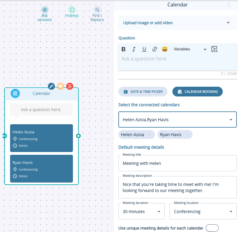 Screenshot 2025 05 08 at 10.39.07 Leadoo Calendar Node - Live booking vs Offline scheduler