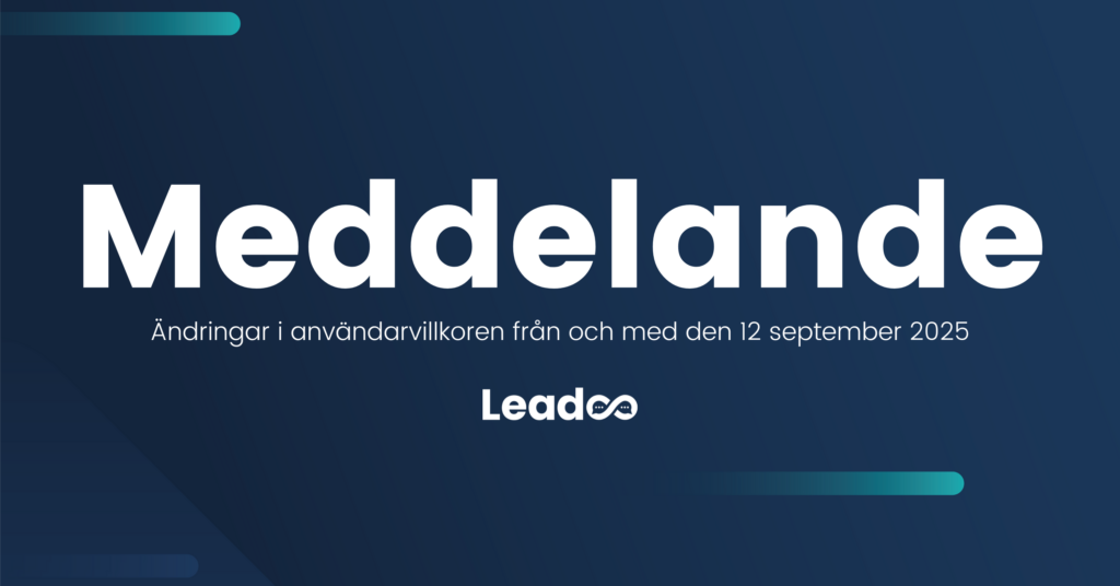 Meddelande Meddelande till våra kunder: Ändringar i användarvillkoren från och med den 12 september 2025