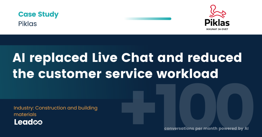 Piklas cover picture Piklas x Leadoo: "The AI ChatBot is at least as good as a human!"
