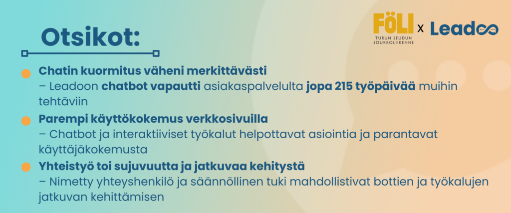 Fölin ja Leadoon yhteistyö on vähentänyt chatin kuormitusta merkittävästi.