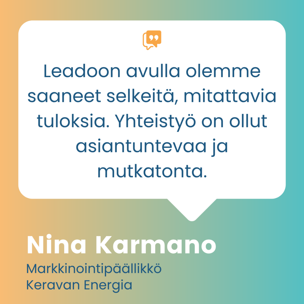 "Yhteistyö on ollut asiantuntevaa ja mutkatonta", kommentoi Nina Karmano.